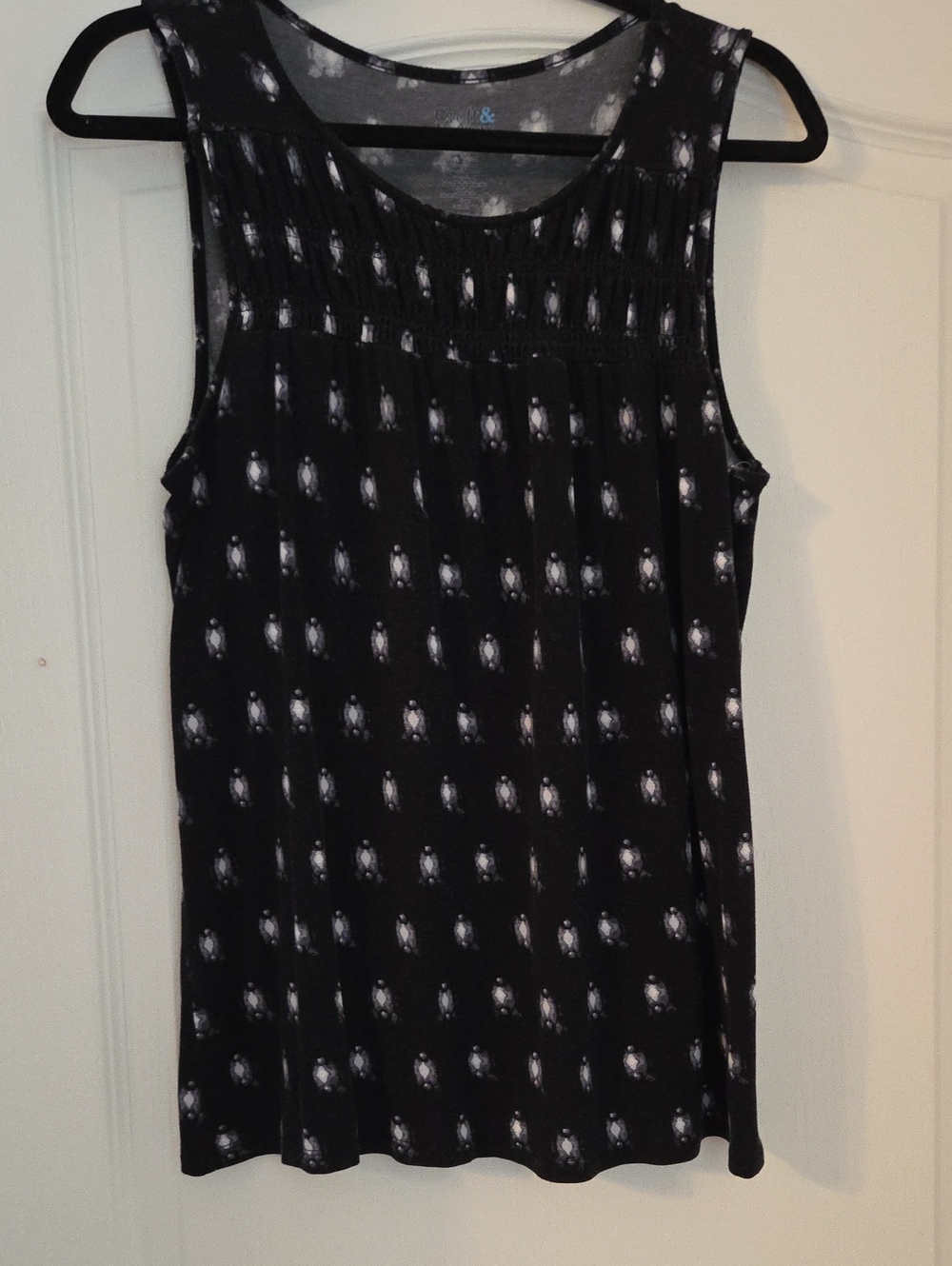 Black Sleeveless Printed Women’s Tank Top